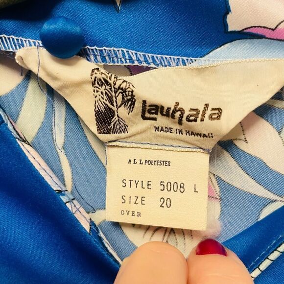 Vintage 70’s Lauhala Floral Muumuu Hawaiian Maxi Dress - Picture 6 of 6